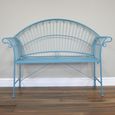 Santorini Garden Bench - Blue - Metal