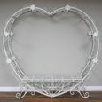Garden Love Heart Bench - White - Metal