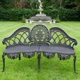 Garden Bench - Black - Aluminium