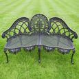 Garden Bench - Black - Aluminium
