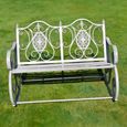 Garden Rocking Bench - Antique Grey - Metal