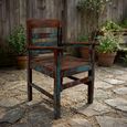 Unique One of a Kind - Distressed Outdoor Armchair - Blue and Brown - Reclaimed Wood