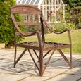 Unique One of a Kind - Industrial Outdoor Armchair - Curved Armrests - Distressed Rust Effect - Metal