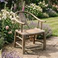 Unique One of a Kind - Outdoor Horseshoe Armchair - Curved Back - Natural Weathered - Elm Wood