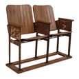 Unique One of a Kind - Distressed Cinema Armchair - 2 Seater - Brown - Wood and Metal