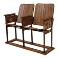 Unique One of a Kind - Distressed Cinema Armchair - 2 Seater - Brown - Wood and Metal