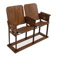 Unique One of a Kind - Distressed Cinema Armchair - 2 Seater - Brown - Wood and Metal
