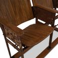 Unique One of a Kind - Distressed Cinema Armchair - 2 Seater - Brown - Wood and Metal
