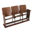 Unique One of a Kind - Distressed Cinema Armchair - 3 Seater - Brown - Wood and Metal