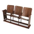 Unique One of a Kind - Distressed Cinema Armchair - 3 Seater - Brown - Wood and Metal