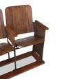 Unique One of a Kind - Distressed Cinema Armchair - 3 Seater - Brown - Wood and Metal