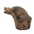 Unique One of a Kind - Distressed Outdoor Animal Accent Chair - Hand Carved - Natural - Wooden