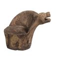 Unique One of a Kind - Distressed Outdoor Animal Accent Chair - Hand Carved - Natural - Wooden