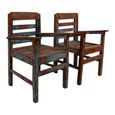 Unique One of a Kind - Distressed Outdoor Armchair - Blue and Brown - Reclaimed Wood