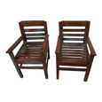 Unique One of a Kind - Distressed Outdoor Armchair - Blue and Brown - Reclaimed Wood