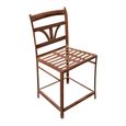 Unique One of a Kind - Industrial Outdoor Chair - Slatted Back - Distressed Rust Effect - Metal
