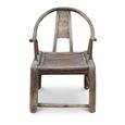 Unique One of a Kind - Outdoor Horseshoe Armchair - Curved Back - Natural Weathered - Elm Wood