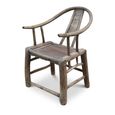 Unique One of a Kind - Outdoor Horseshoe Armchair - Curved Back - Natural Weathered - Elm Wood