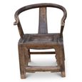 Unique One of a Kind - Outdoor Horseshoe Armchair - Handcrafted - Curved Back - Rustic Brown - Lacquered Pine Wood