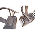 Unique One of a Kind - Outdoor Horseshoe Armchair - Handcrafted - Curved Back - Rustic Brown - Lacquered Pine Wood