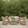 Brayford Outdoor Bench Set Natural Rattan