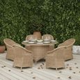 Brayford Outdoor Round Dining Set Large Natural Rattan