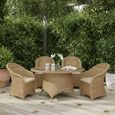Brayford Outdoor Round Dining Set Small Natural Rattan