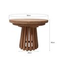 Cindo Outdoor Side Table - Round - Slatted Base - Natural - Teak Wood