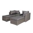 Paris Garden Relaxer Set - 4 Seater - Multi Setting - Grey - Rattan
