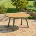 Genoa Garden Round Dining Set - 4 Seater - 150cm - Olive Green and Timber Wood - 4 Chairs