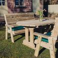 Ergo Garden Table Set - 2 Benches - Redwood