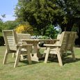 Ergo Garden Table Set - 2 Chairs & 2 Benches - Redwood