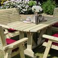 Ergo Garden Table Set - 2 Chairs & 2 Benches - Redwood