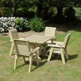 Ergo Garden Table Set - 4 Chairs - Redwood