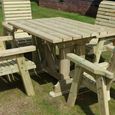 Ergo Garden Table Set - 4 Chairs - Redwood
