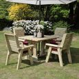Ergo Garden Table Set - 4 Chairs - Redwood