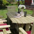 Ergo Garden Table Set - 6 Chairs - Redwood