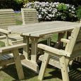 Ergo Garden Table Set - 6 Chairs - Redwood
