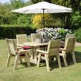 Ergo Garden Table Set - 6 Chairs - Redwood