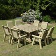 Ergo Garden Table Set - Square - 8 Chairs - Redwood