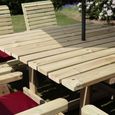 Ergo Garden Table Set - Square - 8 Chairs - Redwood