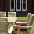 Ergo Garden Table Set - Square - 8 Chairs - Redwood