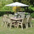 Ergo Garden Table Set - Square - 8 Chairs - Redwood
