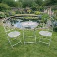 Black Metal Round Garden Table Set with 2 Chairs thumbnail