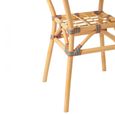Geo Outdoor Dining Table - 70cm - 2 Seater - Round - Orange and Turquoise - Rattan and Bamboo Wood