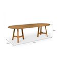 Hawthorne Outdoor Oval Dining Table Natural Teak Wood