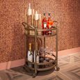 Hendricks Glass and Brushed Gold Trolley