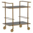 Xo Glass and Brushed Gold Trolley