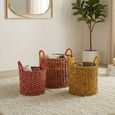 Basket - Set of 3 - Round - Multi Colored - Raffia