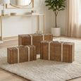 Storage Box - Set of 3 - Antique Brown - Wood